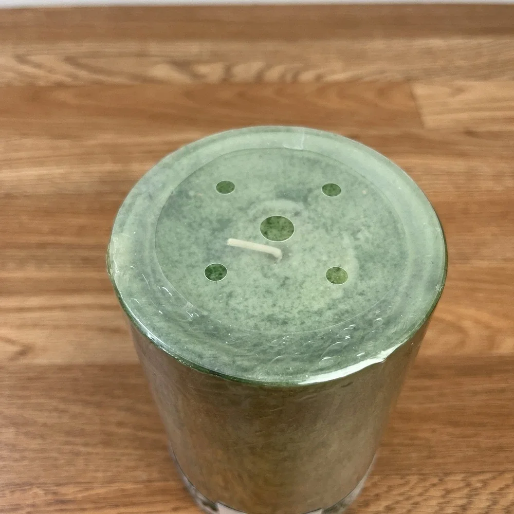 Pier 1 Holiday Forest Large Green Pillar Candle - Smells Like Christmas Tree NEW